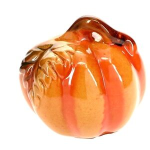 Ceramic Pumpkin Decor - Orange and Brown